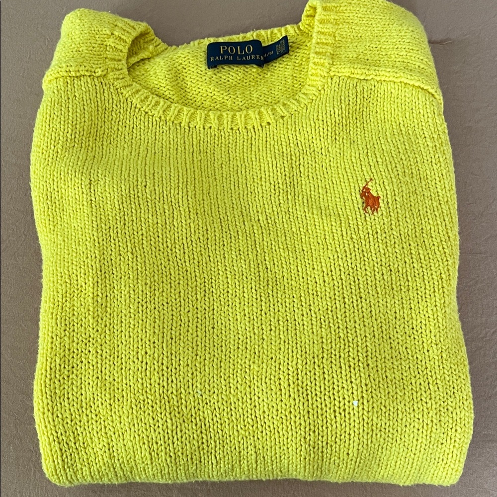 Polo by Ralph Lauren women Bright Yellow Crewneck Sweater